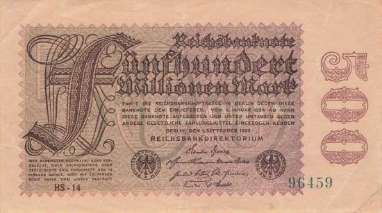 500 Millionen Mark 1923